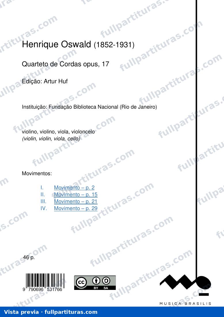 Quareto De Cordas Opus 17 — preview