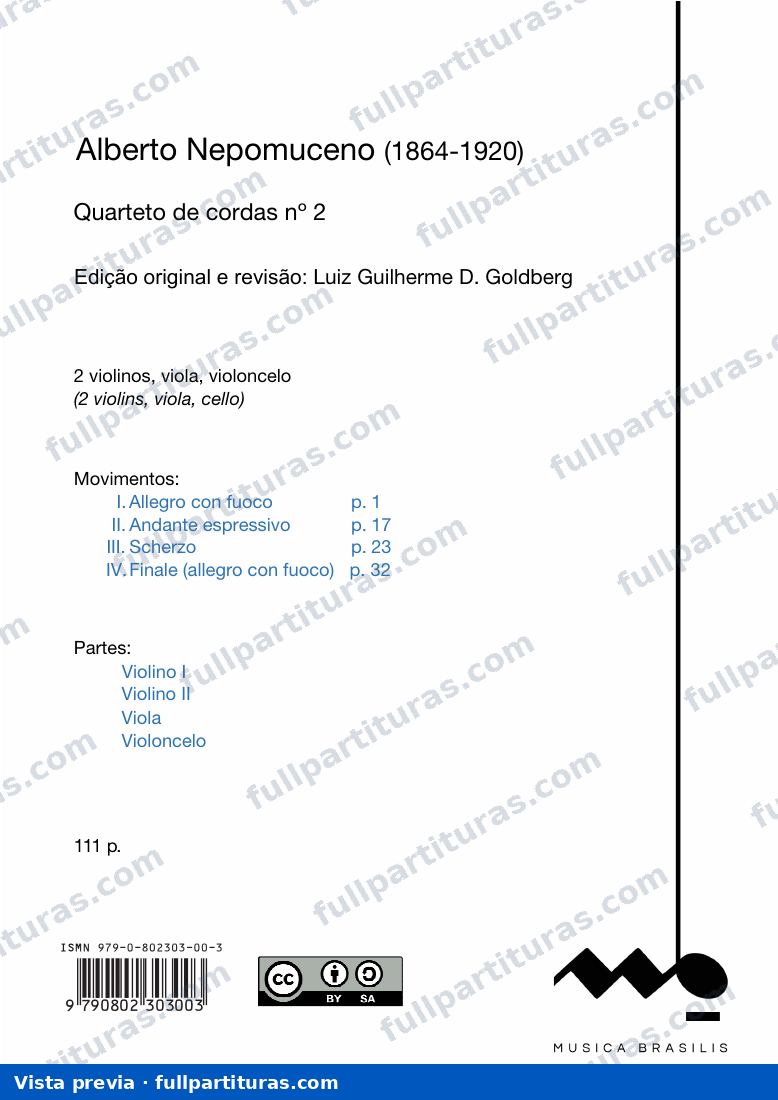 Quarteto n. 2 em mi bemol maior — preview