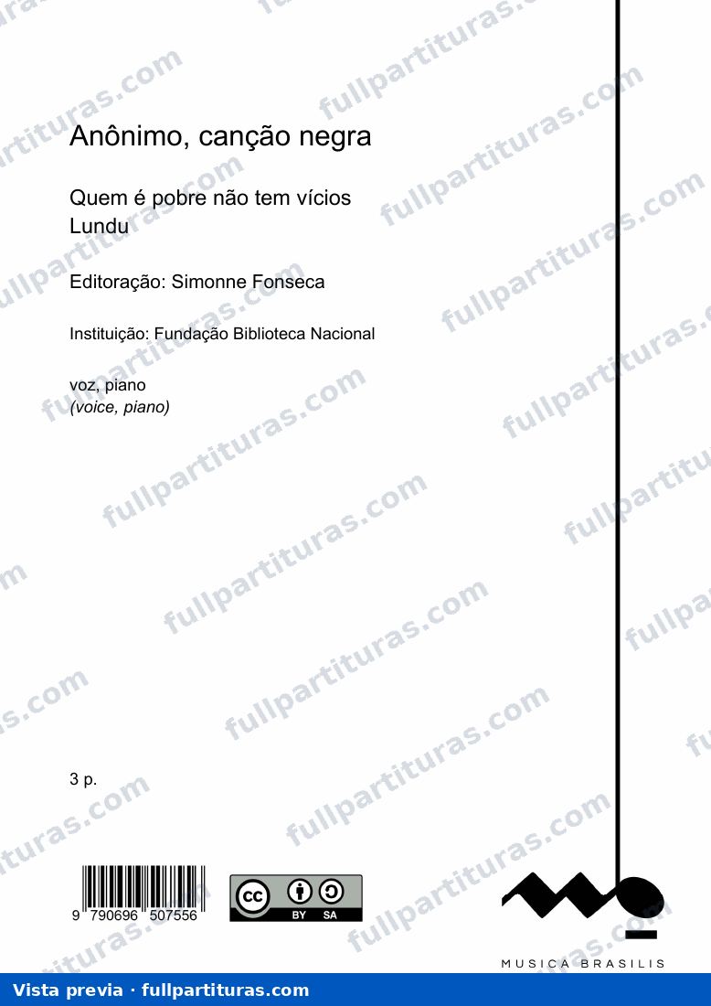 Quem é pobre não tem vícios, Anônimo — preview