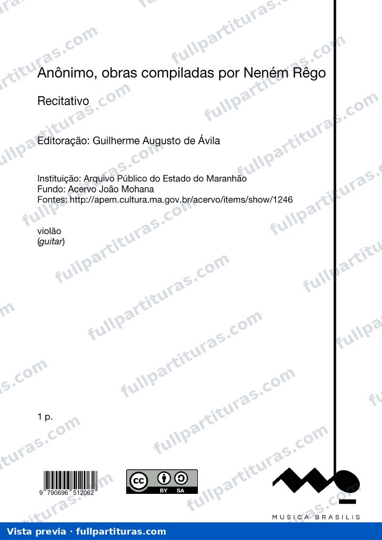 Recitativo, Anônimo — preview