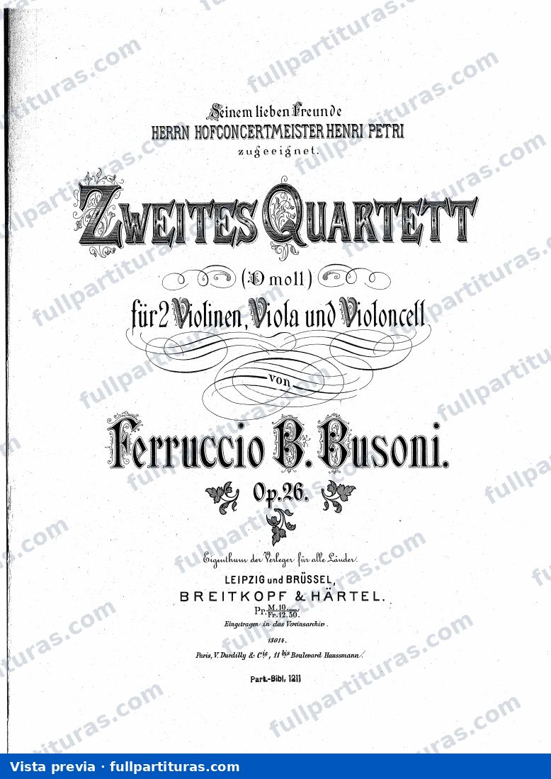 Cuarteto de cuerdas No.2, Op.26, BV 225 — preview