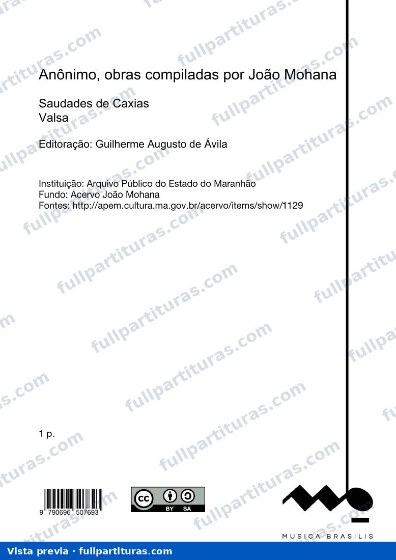 Saudades de Caxias, Anônimo — preview