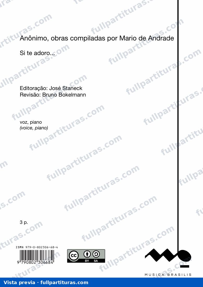 Si te adoro..., Anônimo — preview