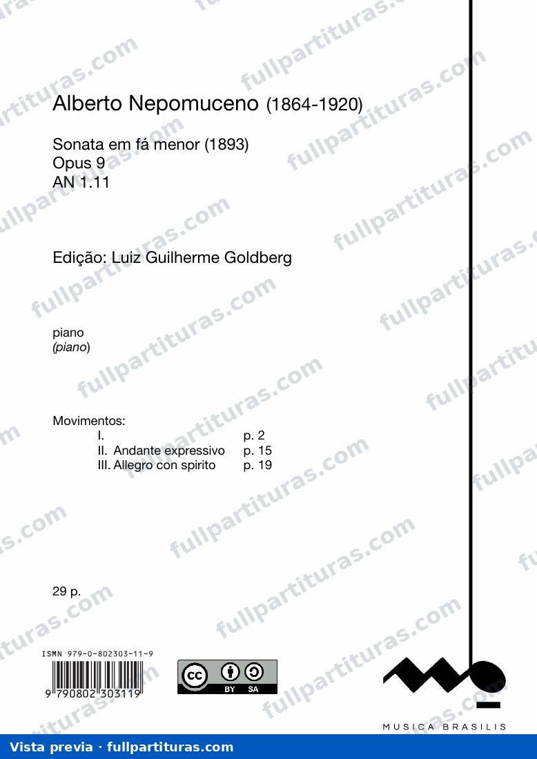 Sonata em fá menor opus 9 — preview