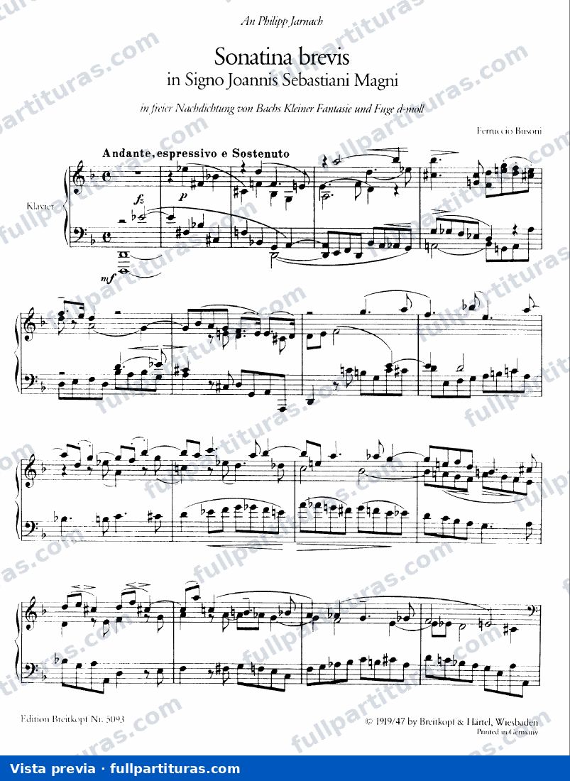 Sonatina No.5, BV 280 — vista previa