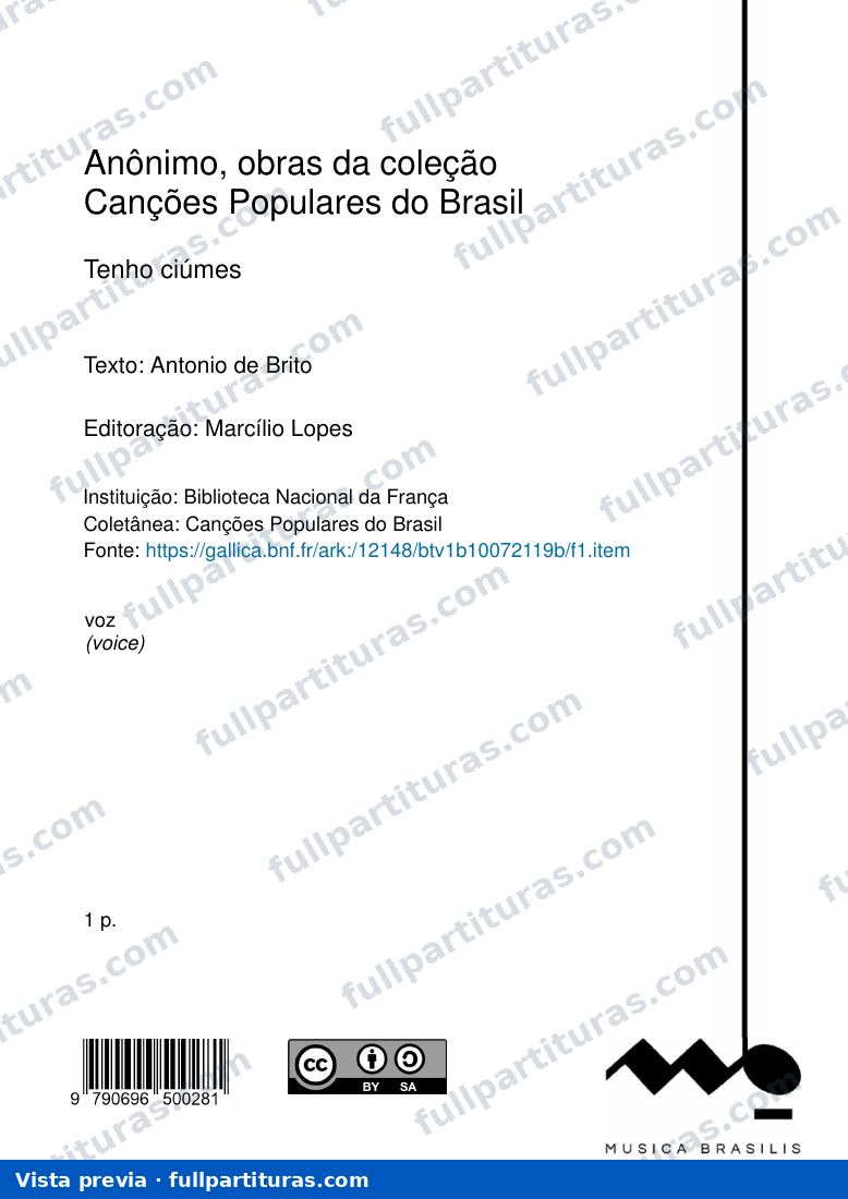 Tenho ciúmes, Anônimo — preview