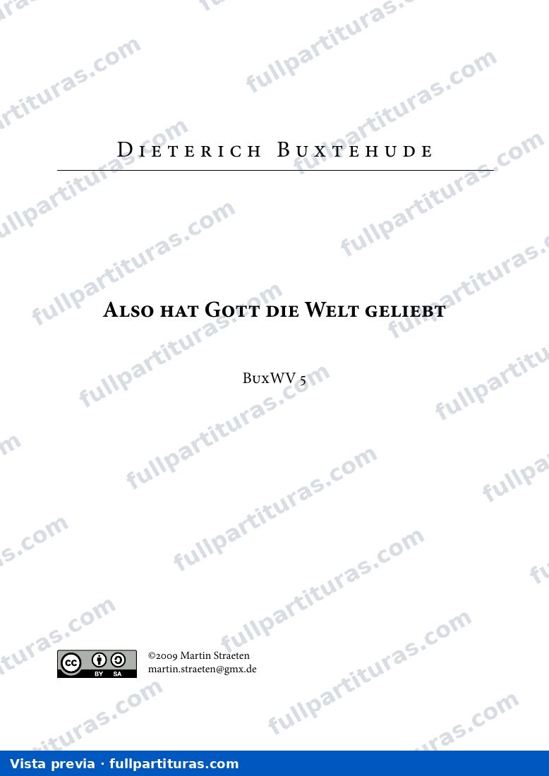 Also hat Gott die Welt geliebt, BuxWV 5 — preview