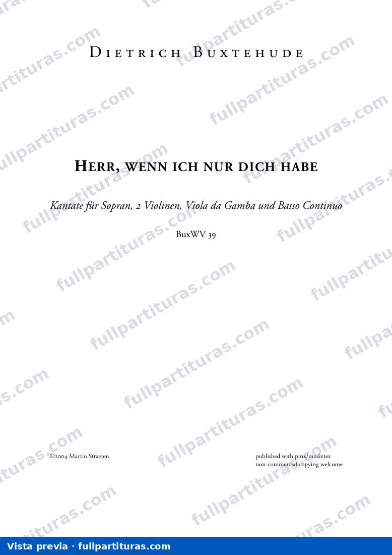 Herr, wenn ich nur dich habe, BuxWV 39 — preview