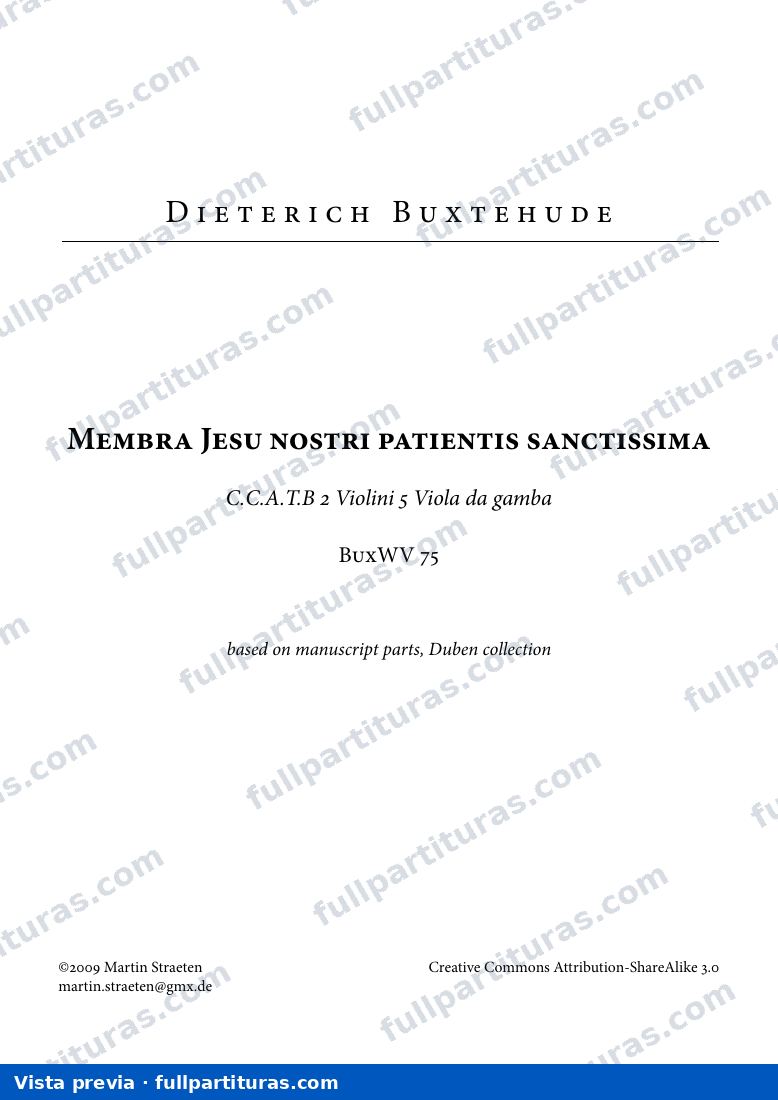 Membra Jesu Nostri, BuxWV 75 — preview