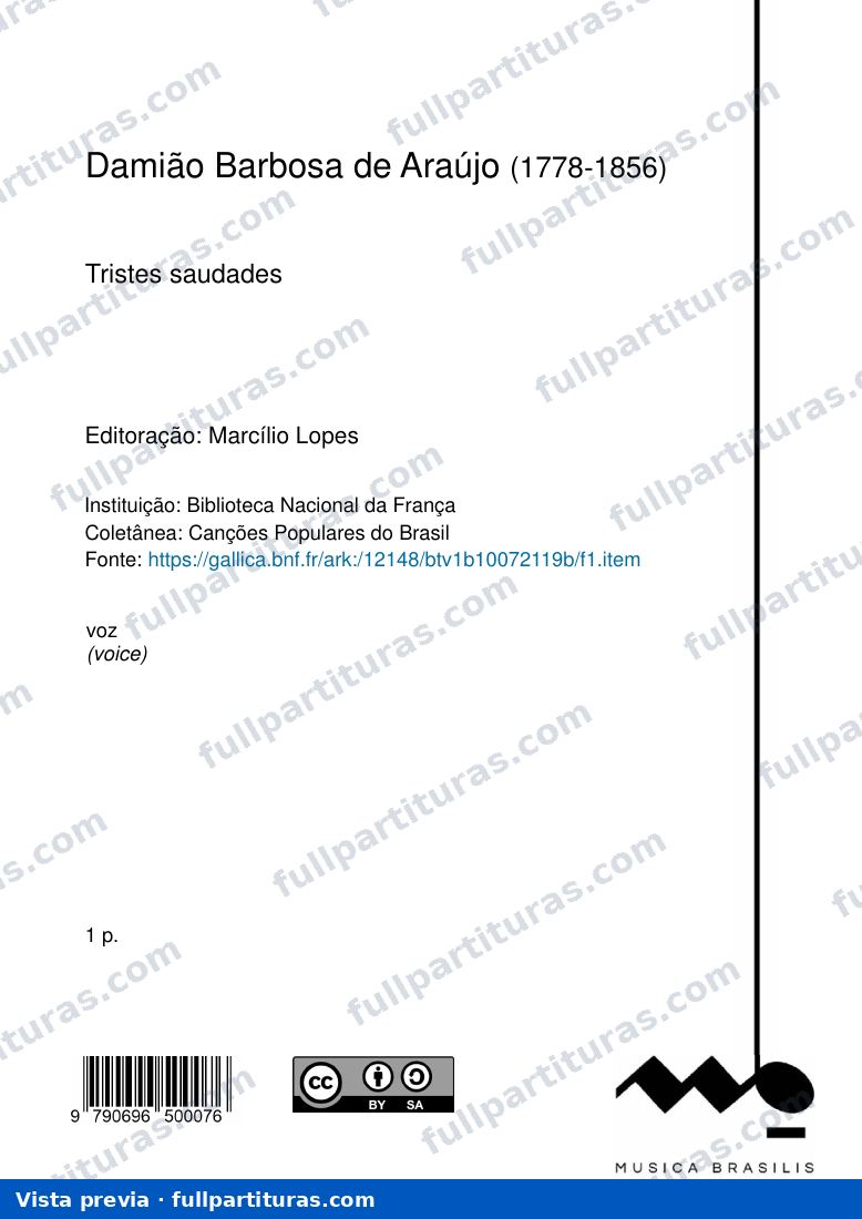 Tristes saudades — preview