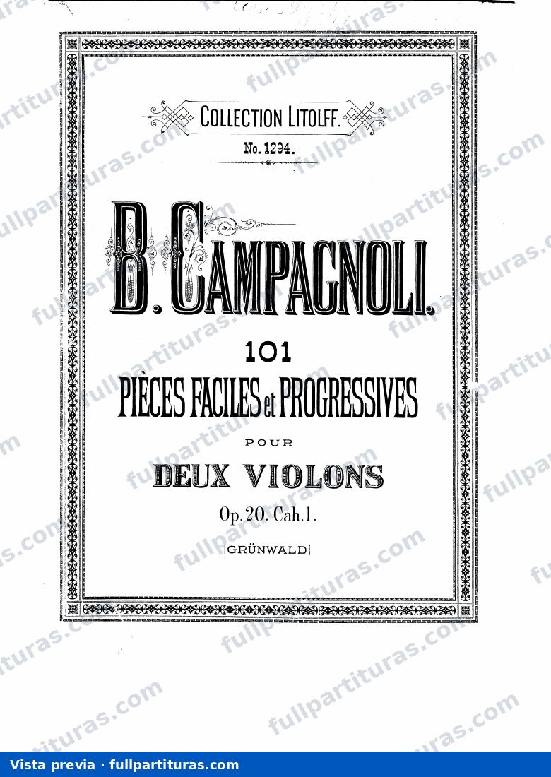 101 Easy and Progressive Pieces for 2 Violins, Op.20 — vista previa