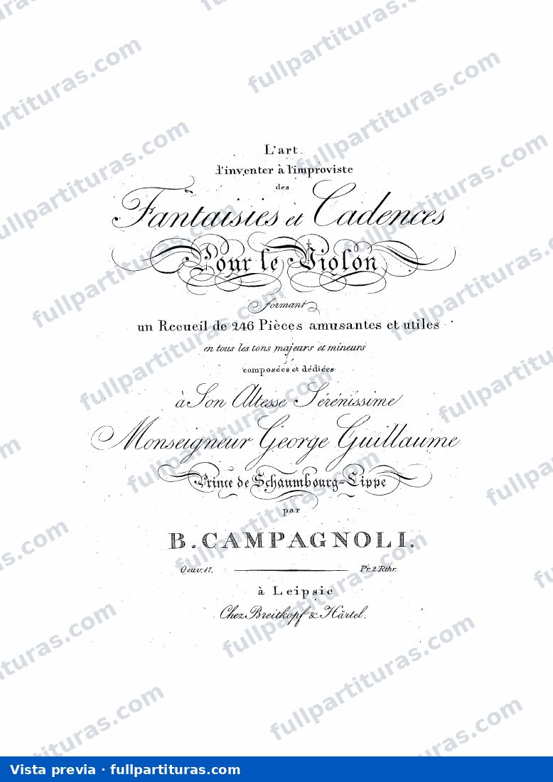 Fantasias and Cadenzas for Solo Violin — preview