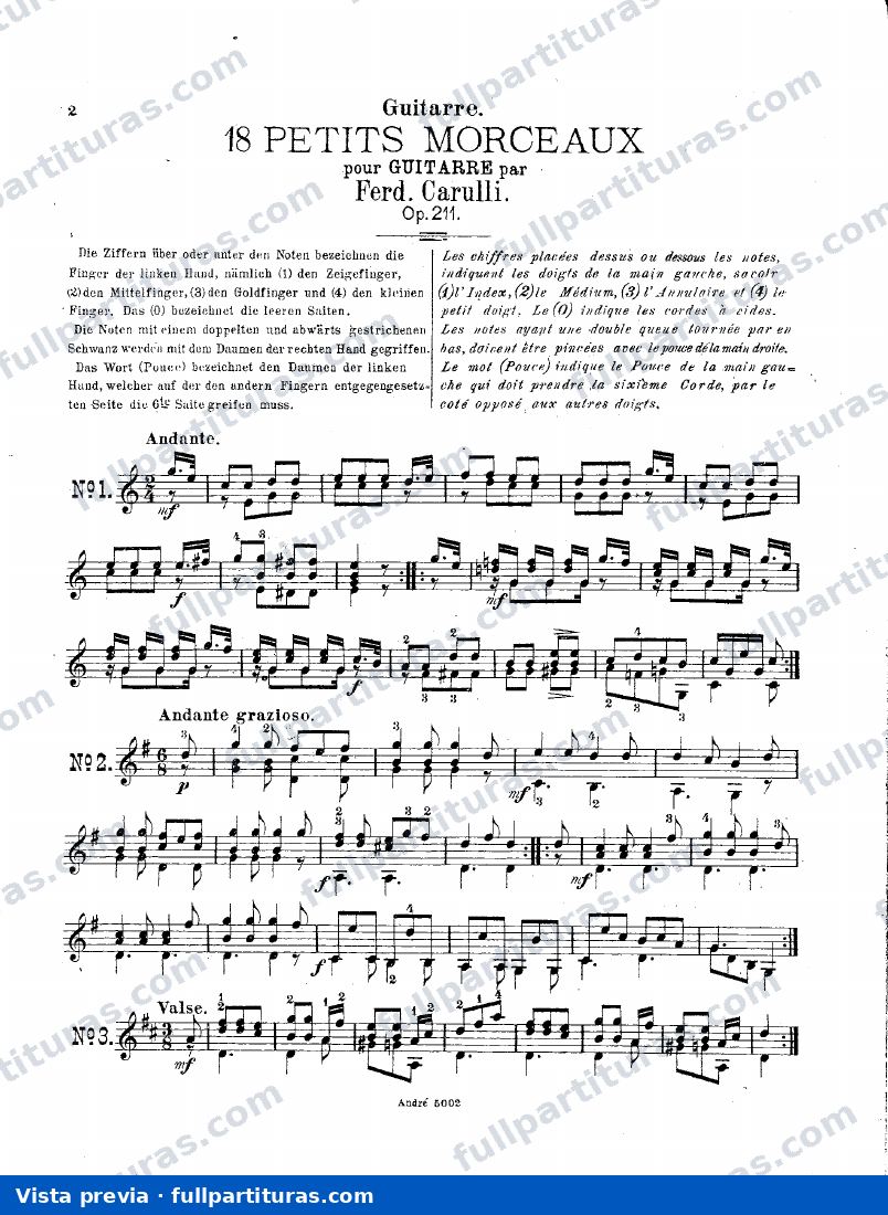 solista: 18 Pequeñas Piezas para Guitarra Op. 211 — preview