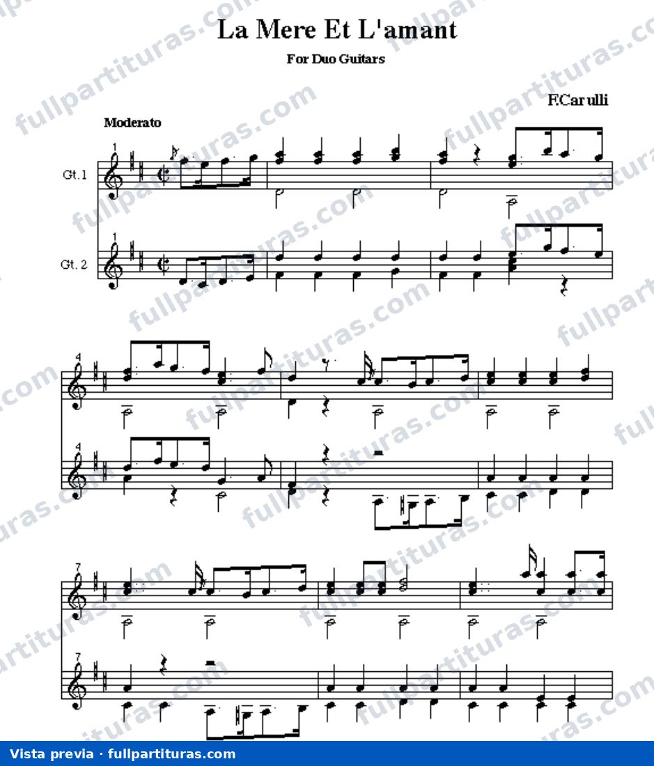 Obras para dúo de Guitarras: La Mere et L'amant — vista previa