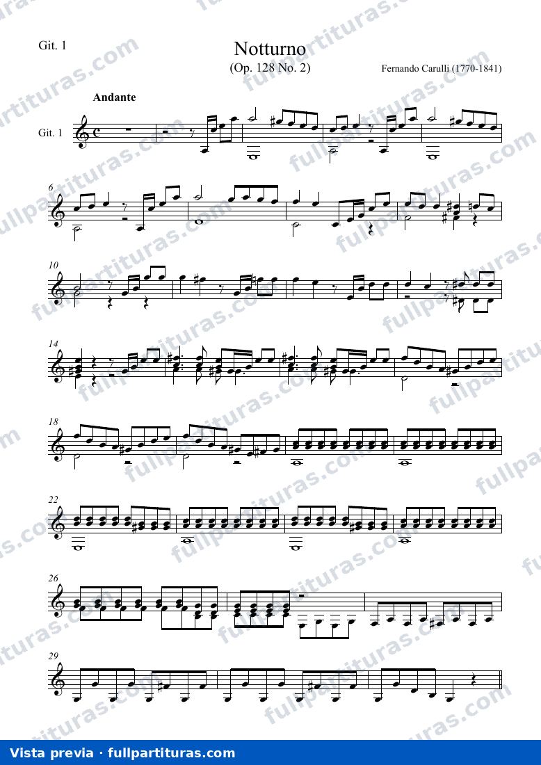 Obras para dúo de Guitarras: Nocturno Nº 2 Op. 128 — preview
