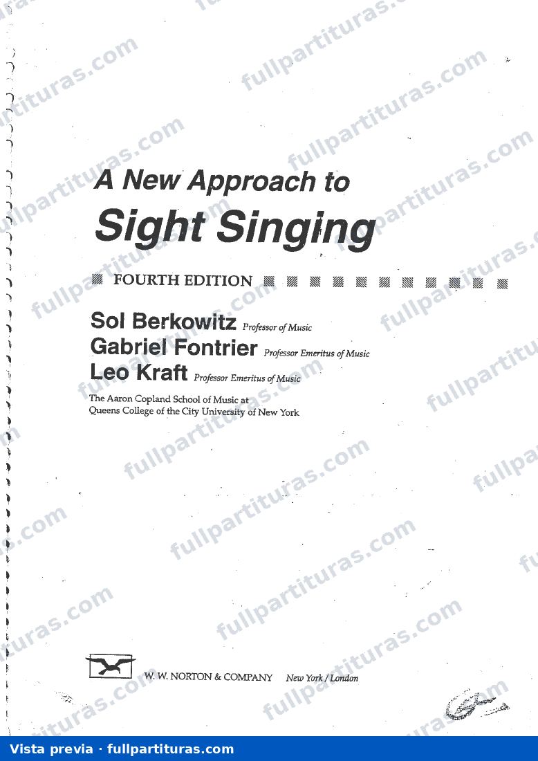 A New Approach to Sight Singing — vista previa