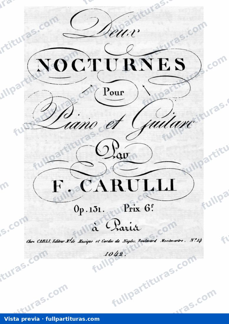 Dos Nocturnos para Guitarra y Piano Op. 131: Parte de la Guitarra — preview