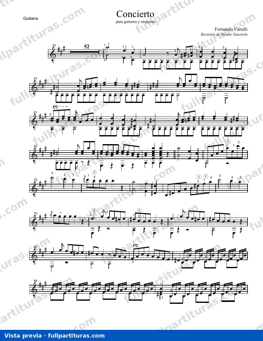 Duo para Piano y Guitarra Op. 134: Parte de la guitarra — preview