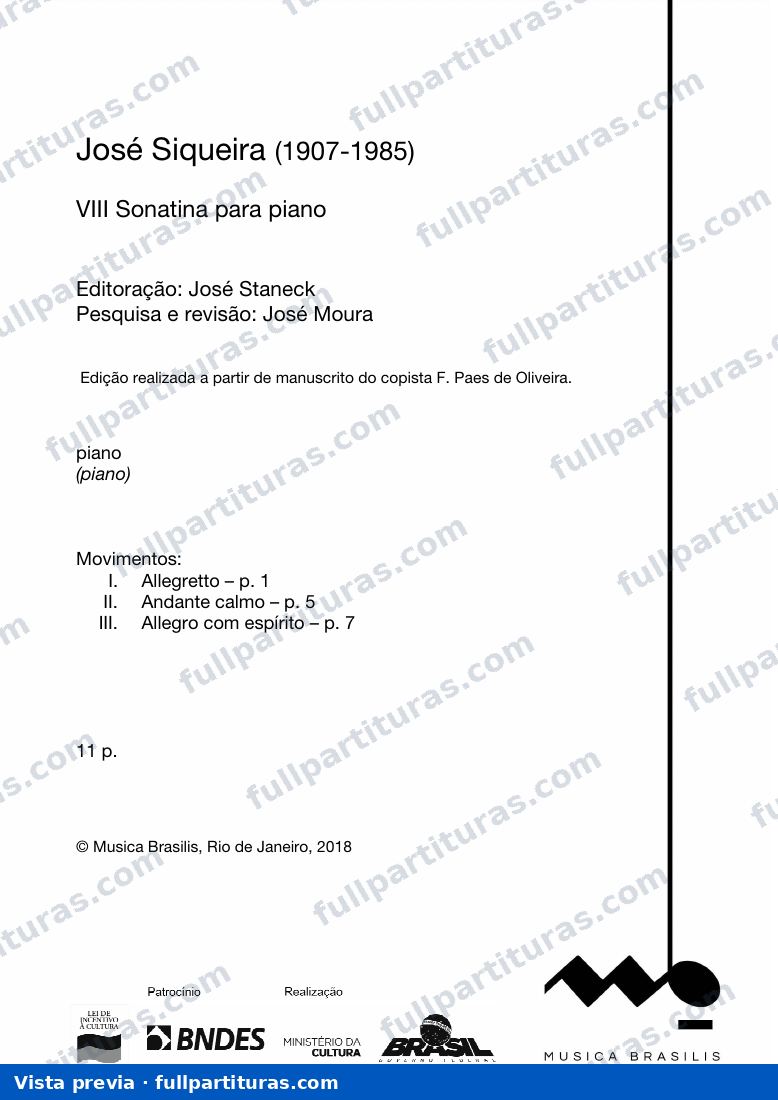 VIII Sonatina para piano — preview