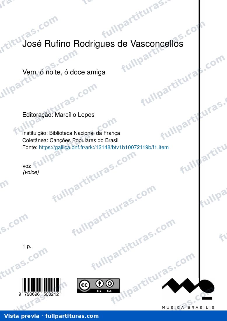 Vem, ó noite, ó doce amiga — preview