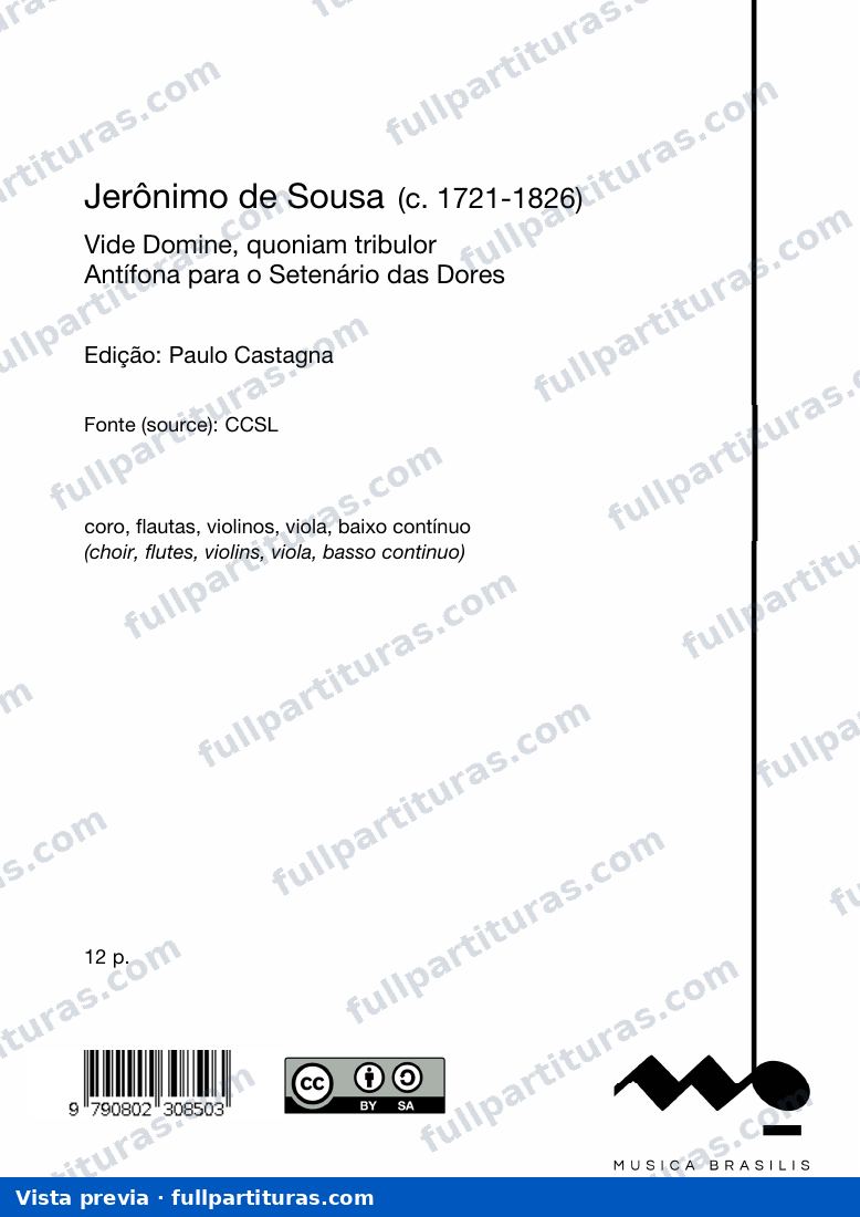 Vide Domine, quoniam tribulor — preview