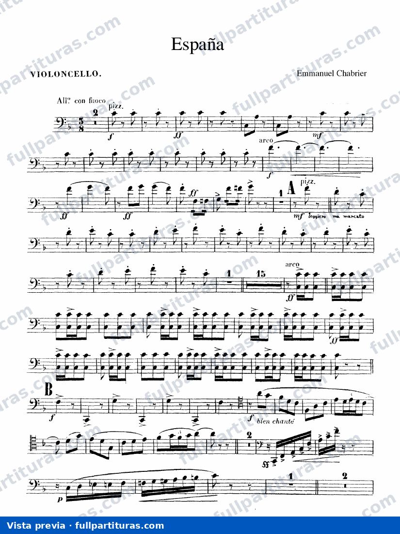 Partitura completa: Violonchelo — preview