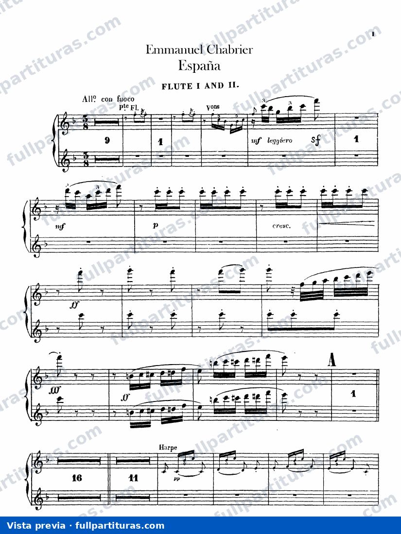 Partitura completa: Flauta — preview