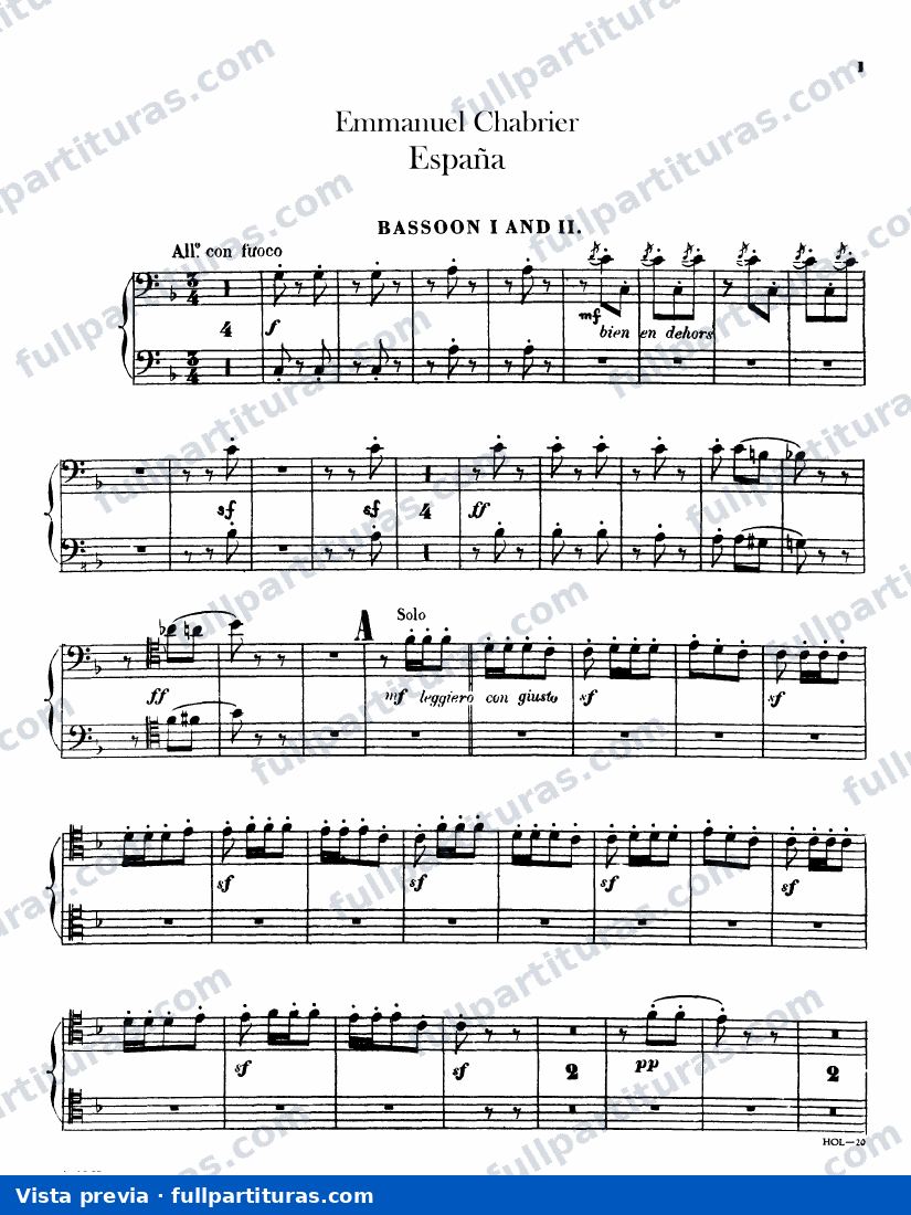 Partitura completa: Fagot — preview