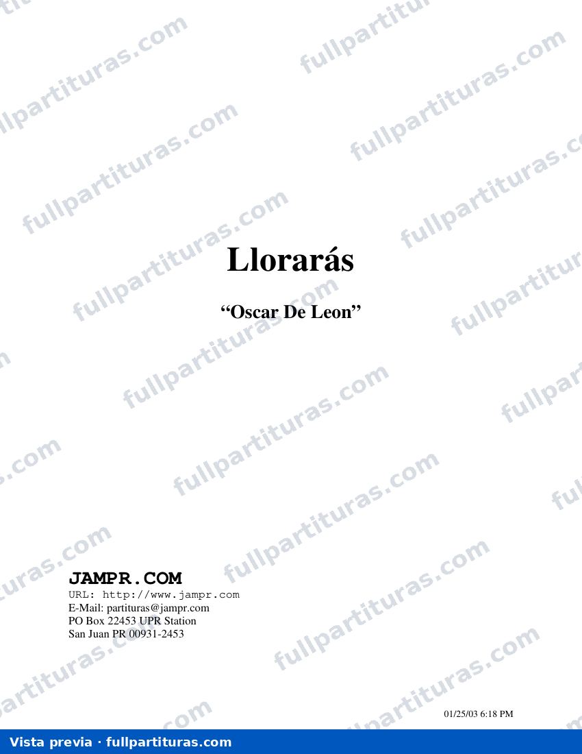 Llorarás — vista previa