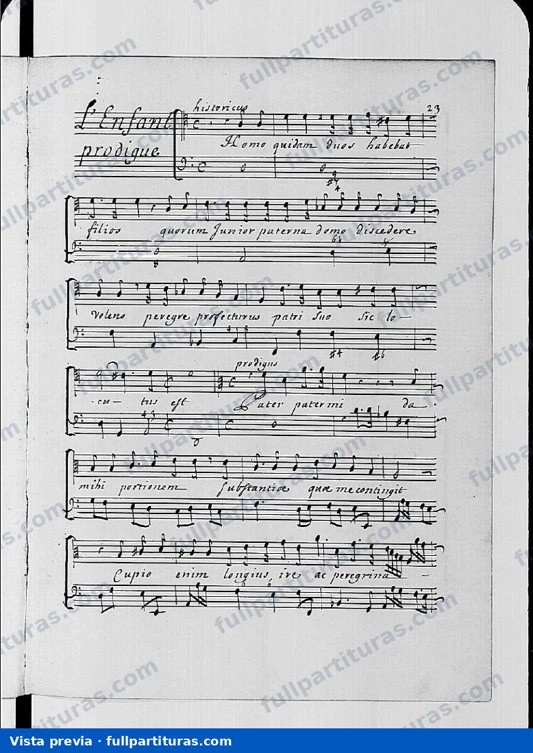 L'Enfant prodigue, H.399 — preview