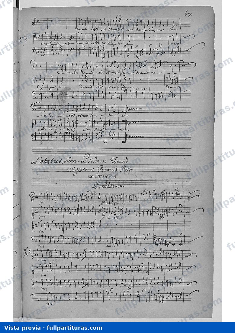 Laetatus sum, H.161 — preview