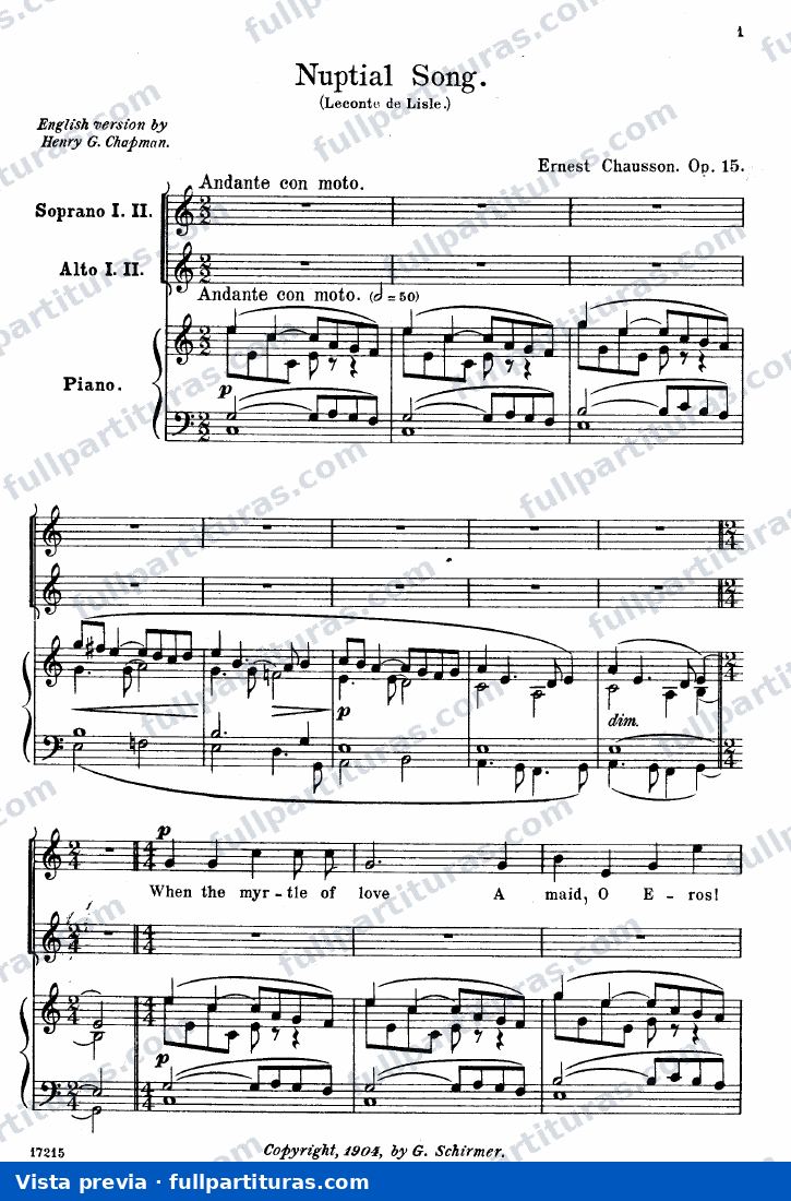 Chant nuptial, Op.15 — preview