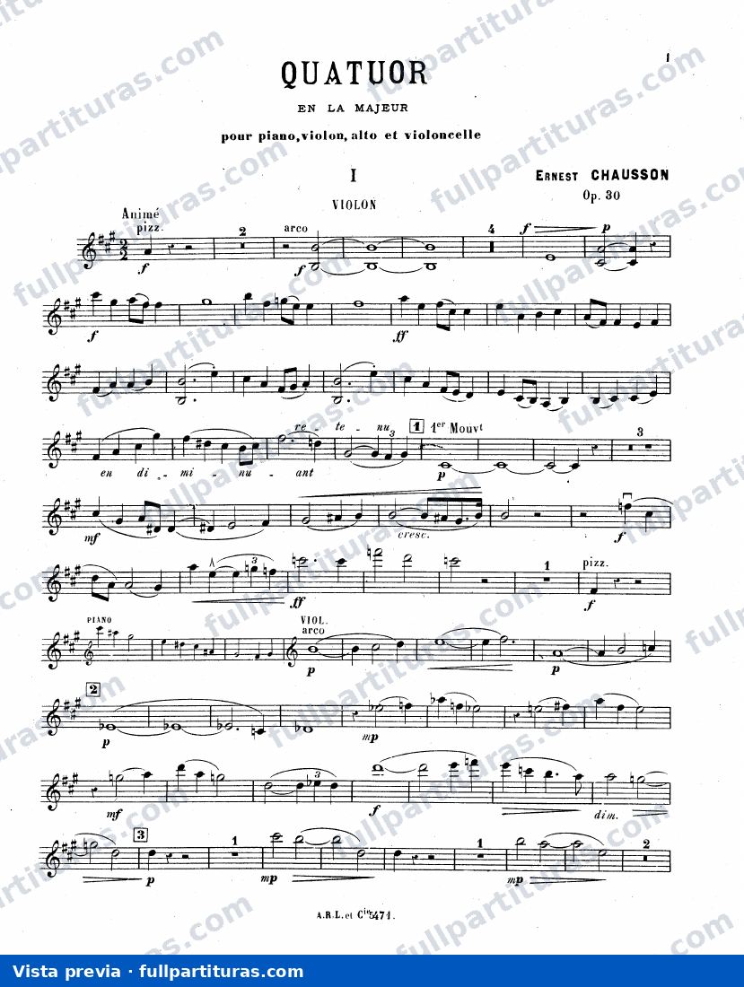 Piano Quartet, Op.30 — preview
