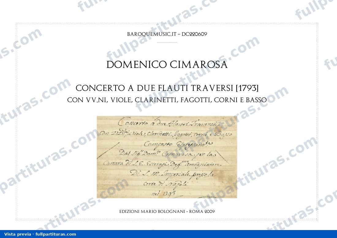 Concerto para 2 Flautas en G major — preview