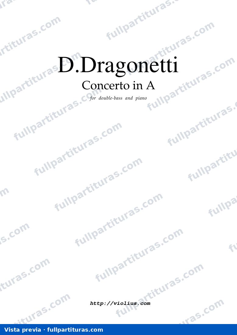 Concierto en La para Contrabajo y Piano — preview