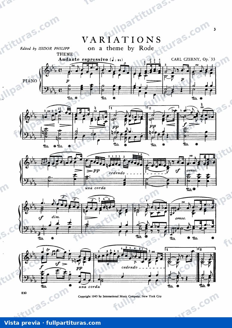Variaciones Op. 33 — preview