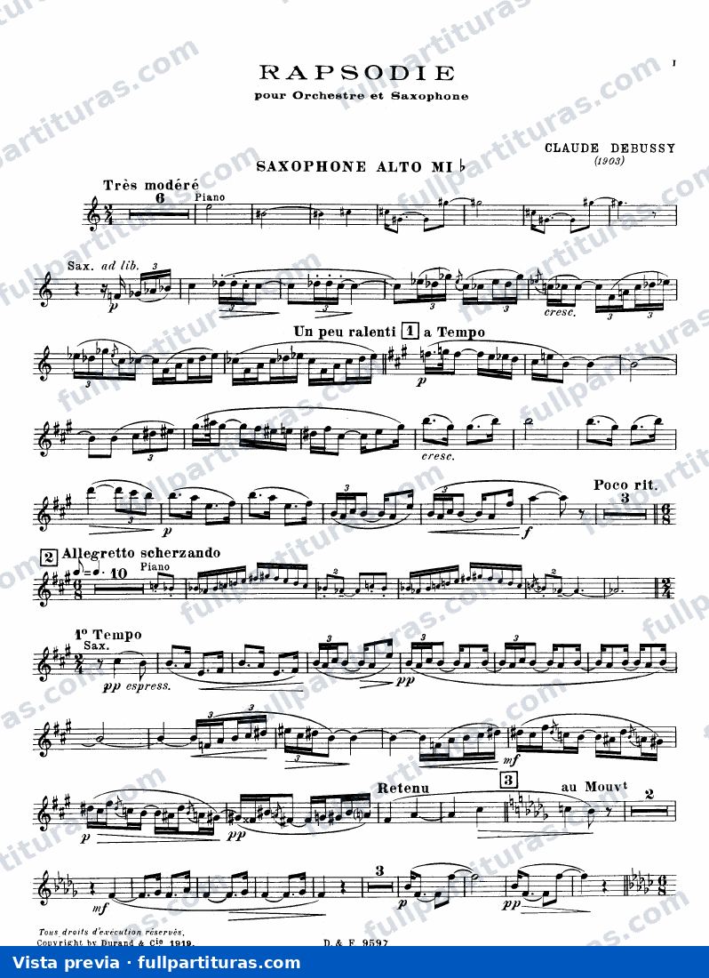 Rapsodia para Saxofono y Orquesta — preview