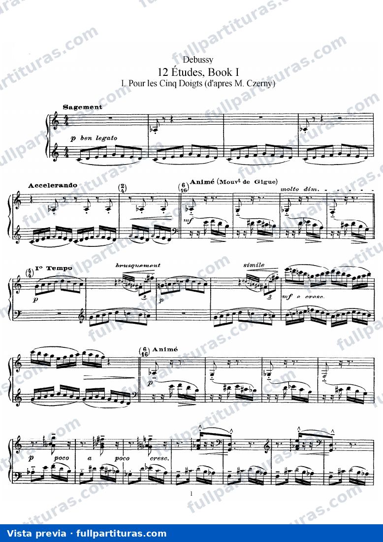 12 Estudios para piano: Libro 1 — preview