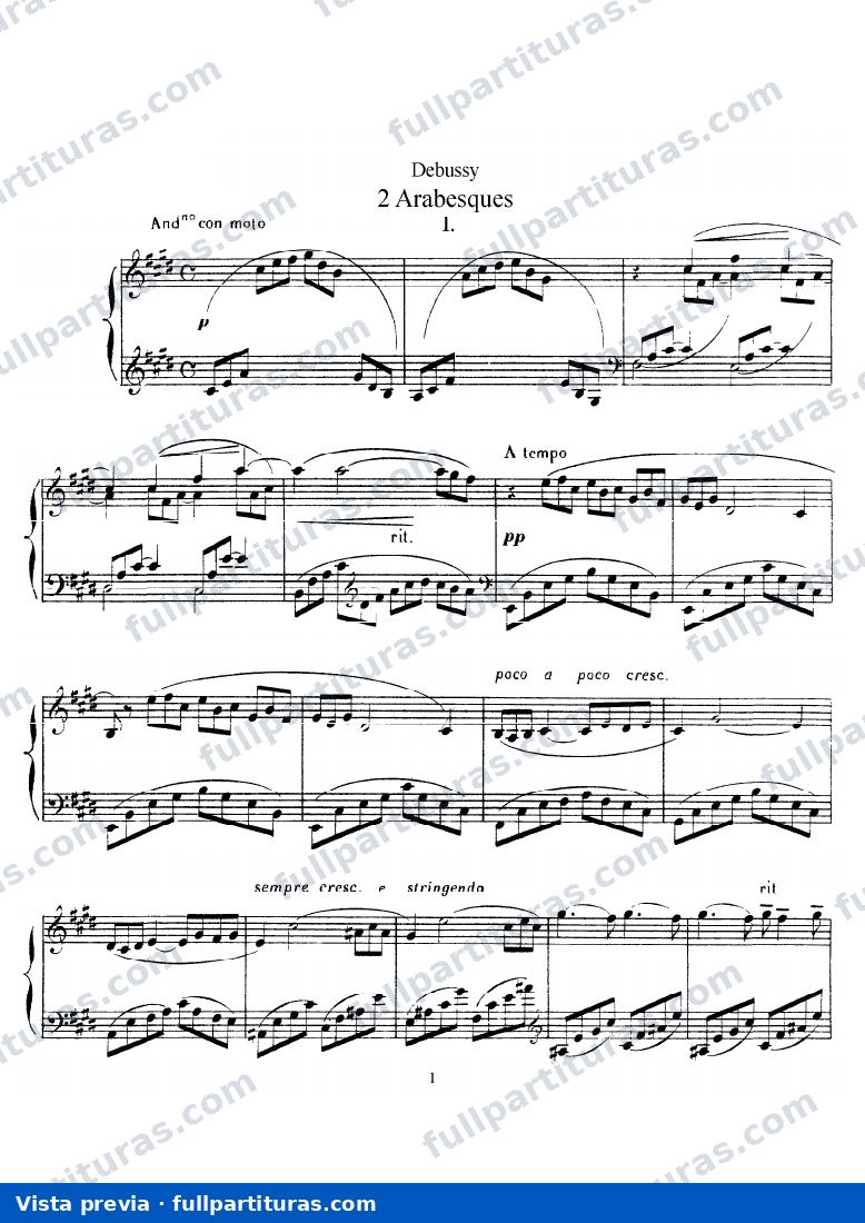 12 Estudios para piano: 2 Arabesques — preview
