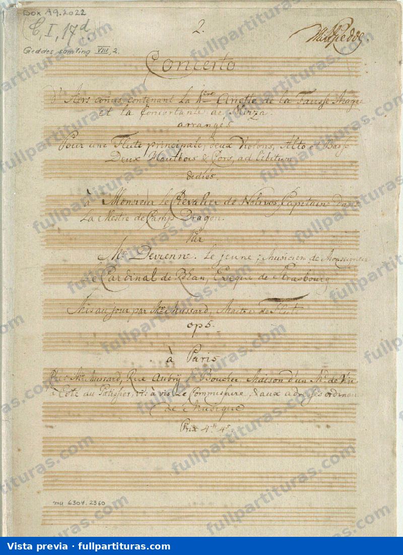 Concierto para flauta "d'Airs connus", Op.5 — Vorschau