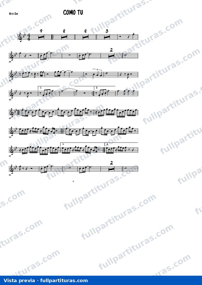 Como tú (Saxo Alto) — preview