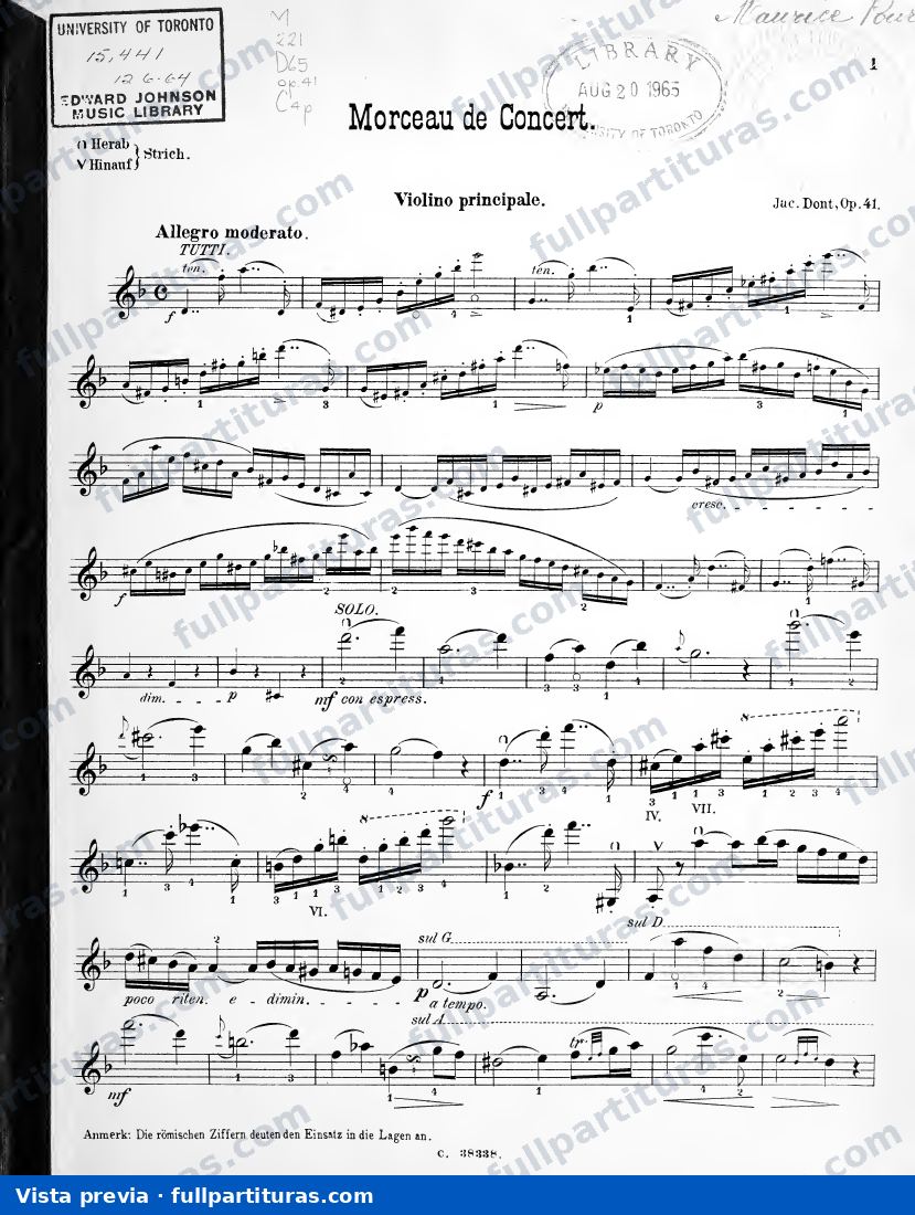 Particella del violín — Vorschau