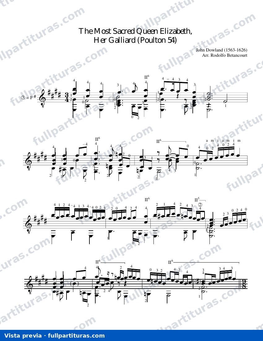 Obras para Laud o Guitarra: Queen Elizabeth — Vorschau