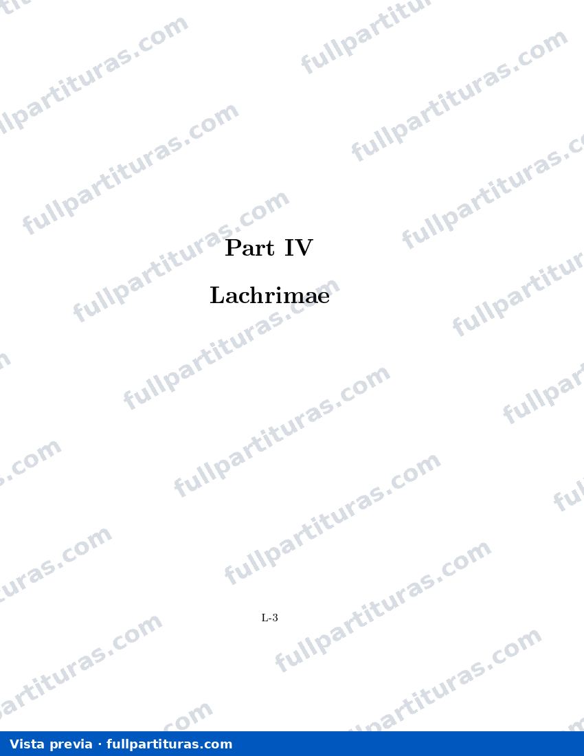 IV Lachrimae — Vorschau