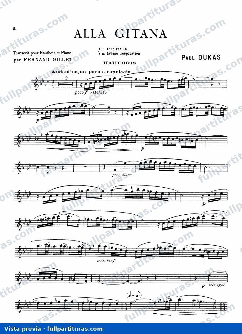 Alla Gitana: Para Piano y Oboe — Vorschau