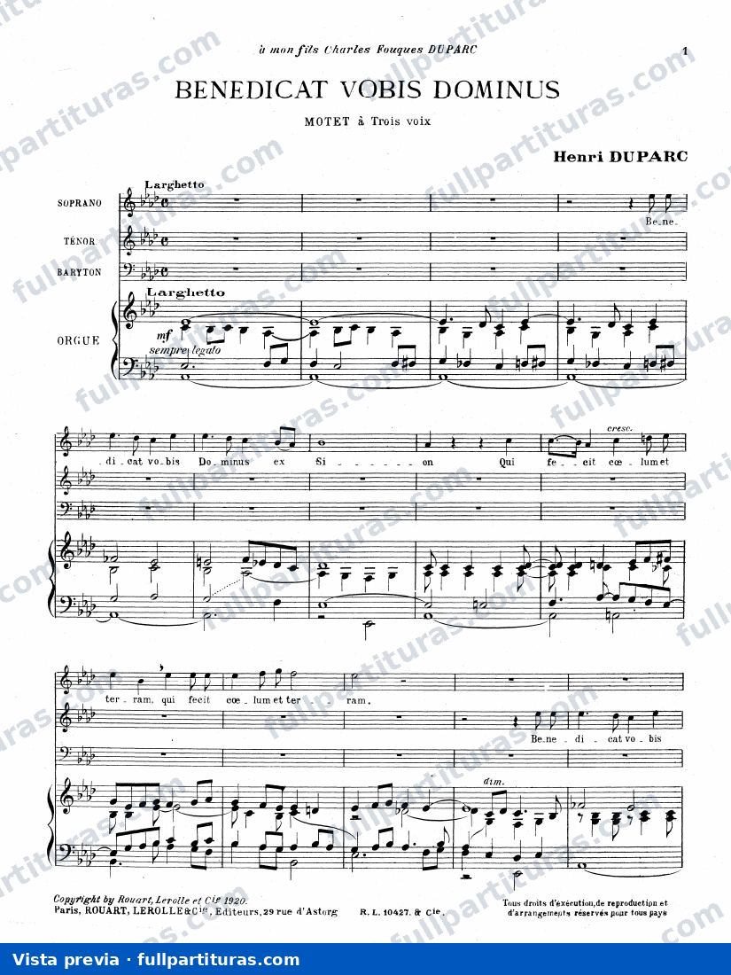 Benedicat vobis Dominus — Vorschau