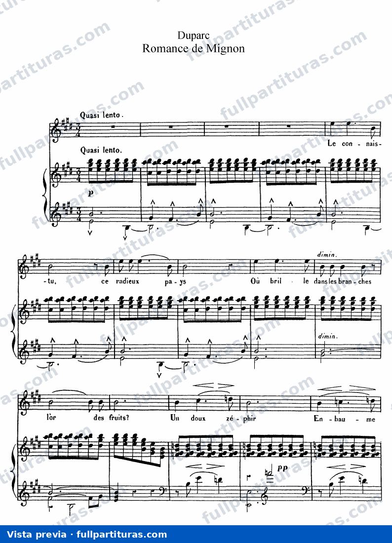 Romance de Mignon — Vorschau