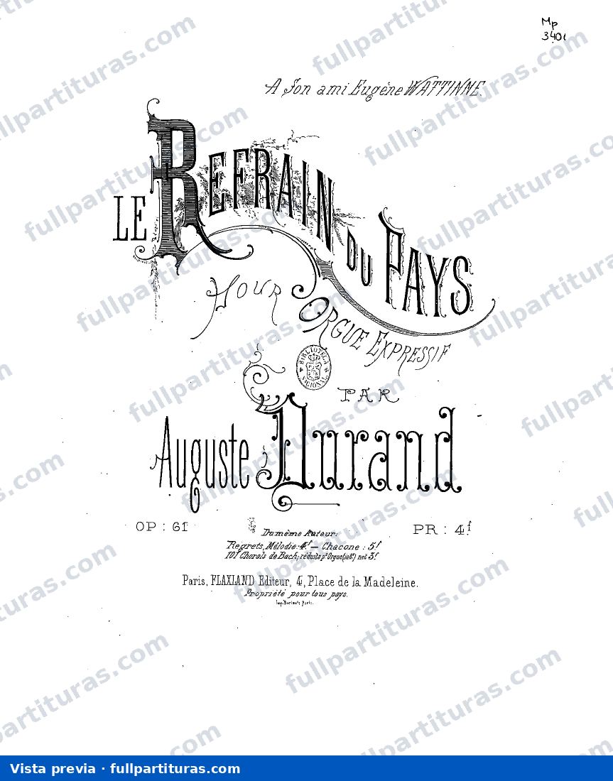 Le refrain du pays, Op.61 — Vorschau