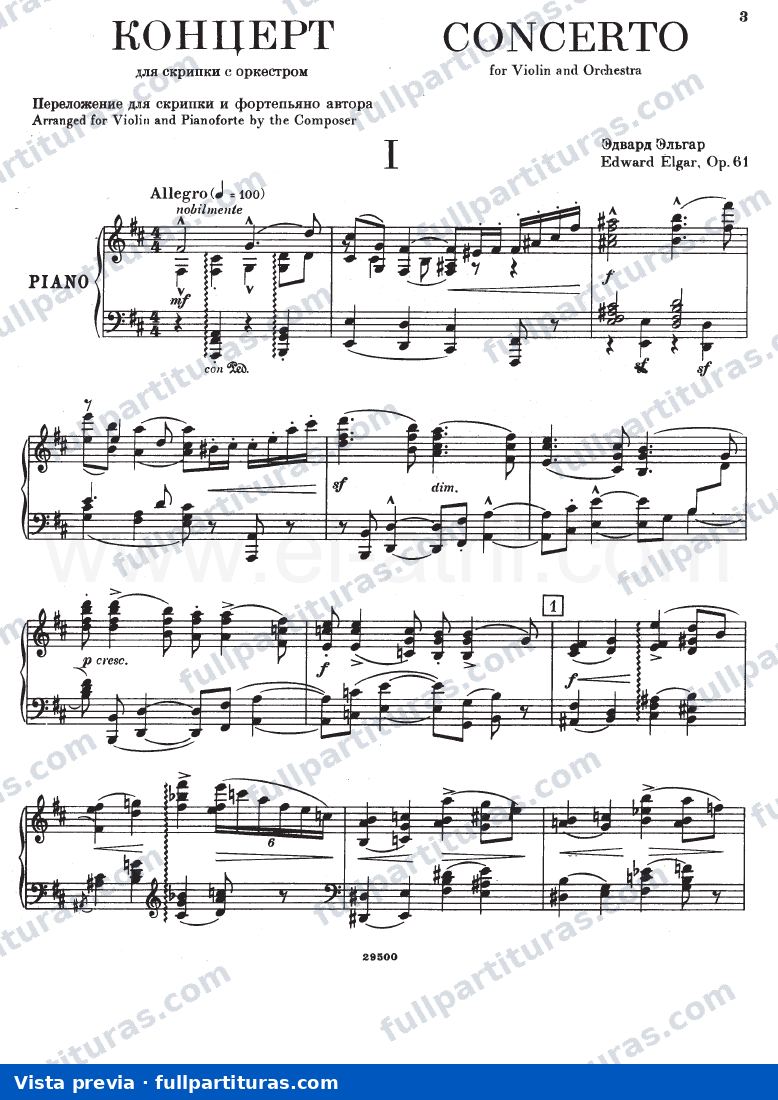 Concierto para Violín en Bm op.61 — Vorschau