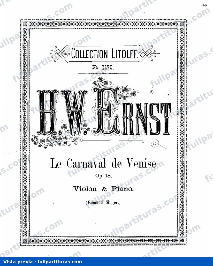 Le Carnaval de Venise, Op.18 — vista previa